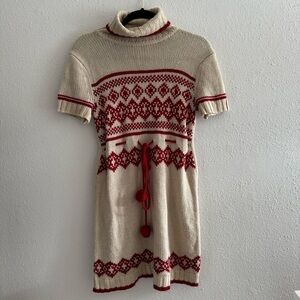 Vintage Energie Knit Turtleneck Sweater Dress - Size Large